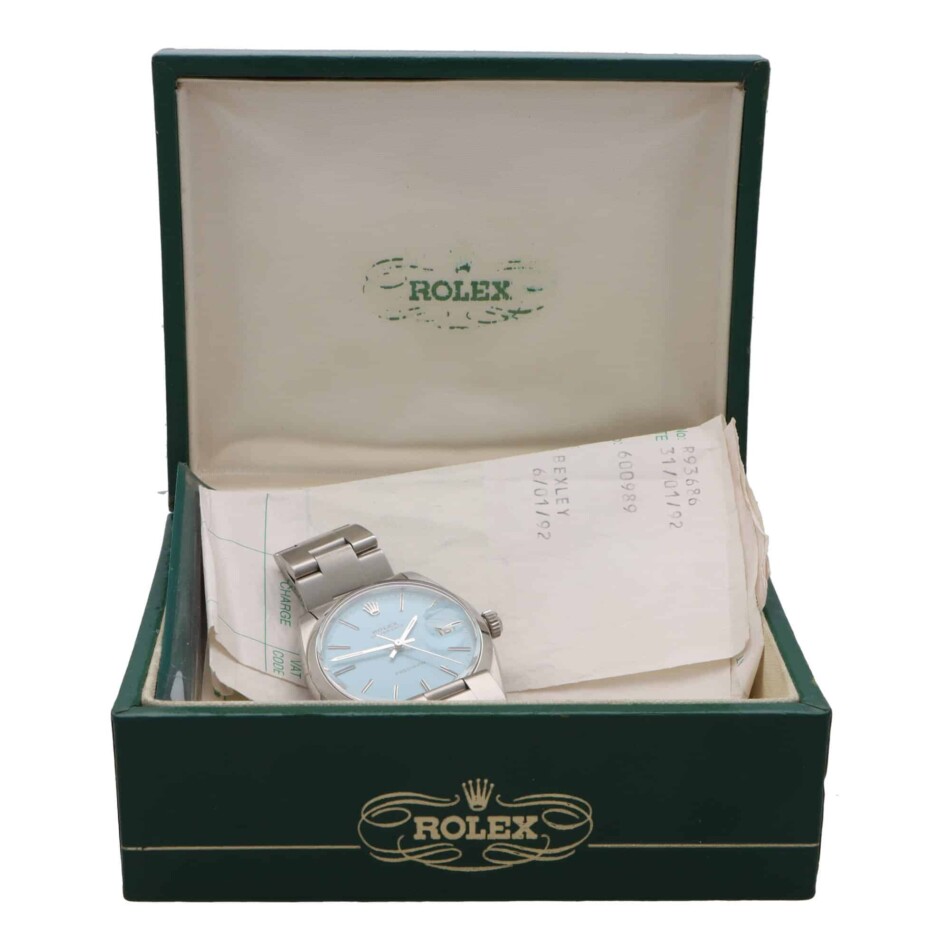 Vintage 1961 Manual ‘Tiffany Blue’ Rolex Oyster Date Watch