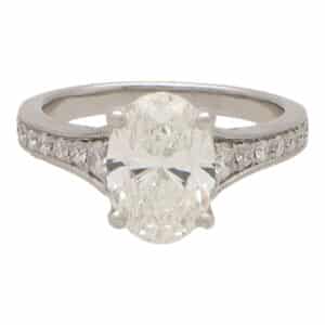 GIA Certified 2.01ct Oval Cut Diamond Ring