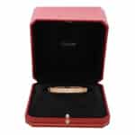 Vintage Cartier Diamond Paved Love Bangle in Rose Gold, Size 17