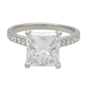 Certified 5.02ct Princess Cut Diamond Ring