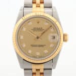 Vintage 1995 30mm Rolex Datejust Watch with Diamond Dial