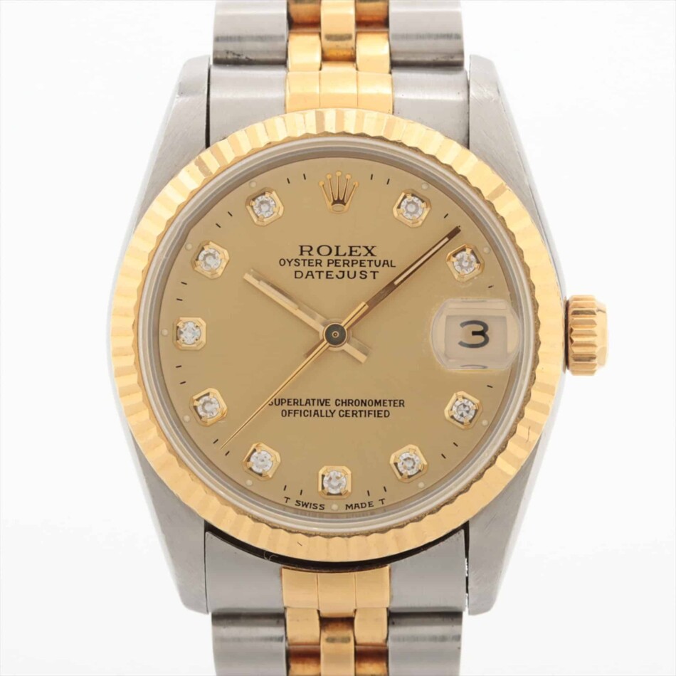 Vintage 1995 30mm Rolex Datejust Watch with Diamond Dial