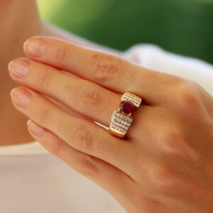 Vintage Ruby and Diamond Dress Ring