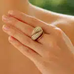 Vintage Tiffany & Co. 1980s Diamond and Ruby Bombé Ring