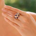 Vintage 1980's Van Cleef & Arpels Lapis and Diamond Dress Ring