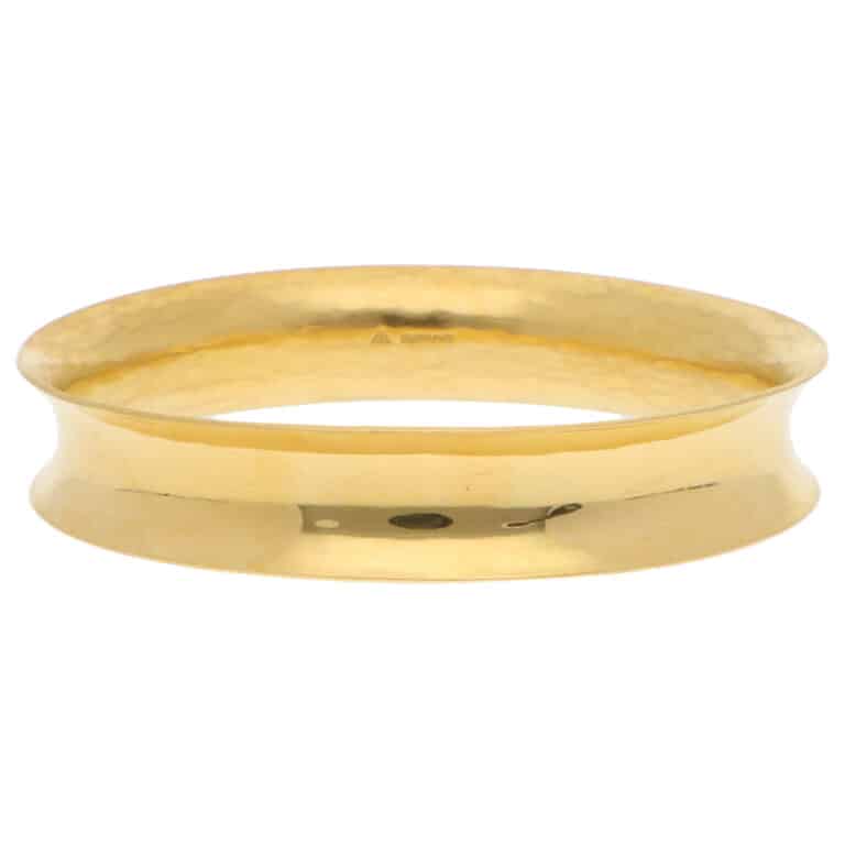 Vintage 1990's Concave Bangle in 22k Yellow Gold