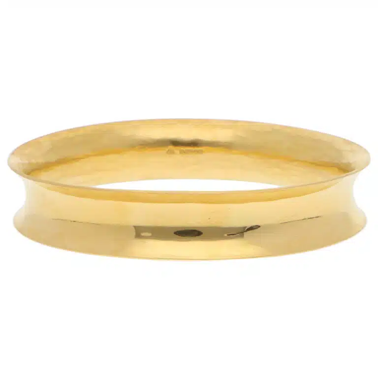 Vintage 1990's Concave Bangle in 22k Yellow Gold