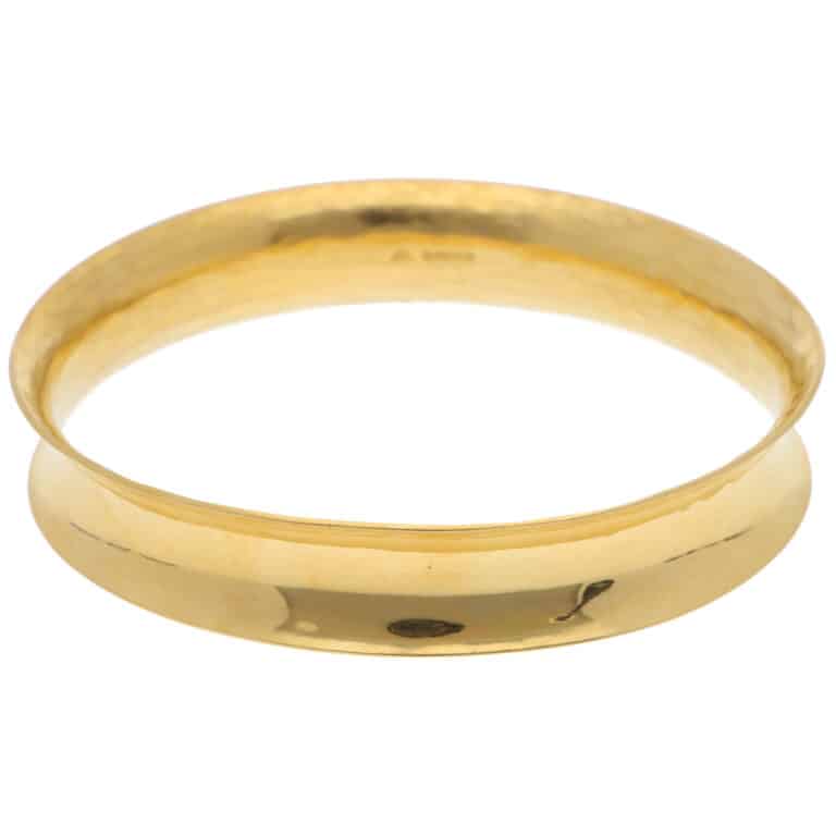 Vintage 1990's Concave Bangle in 22k Yellow Gold