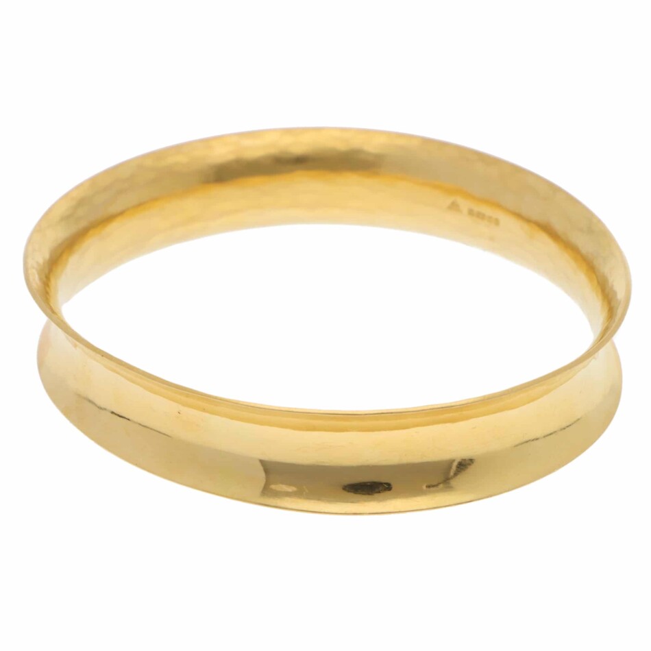 Vintage 1990's Concave Bangle in 22k Yellow Gold
