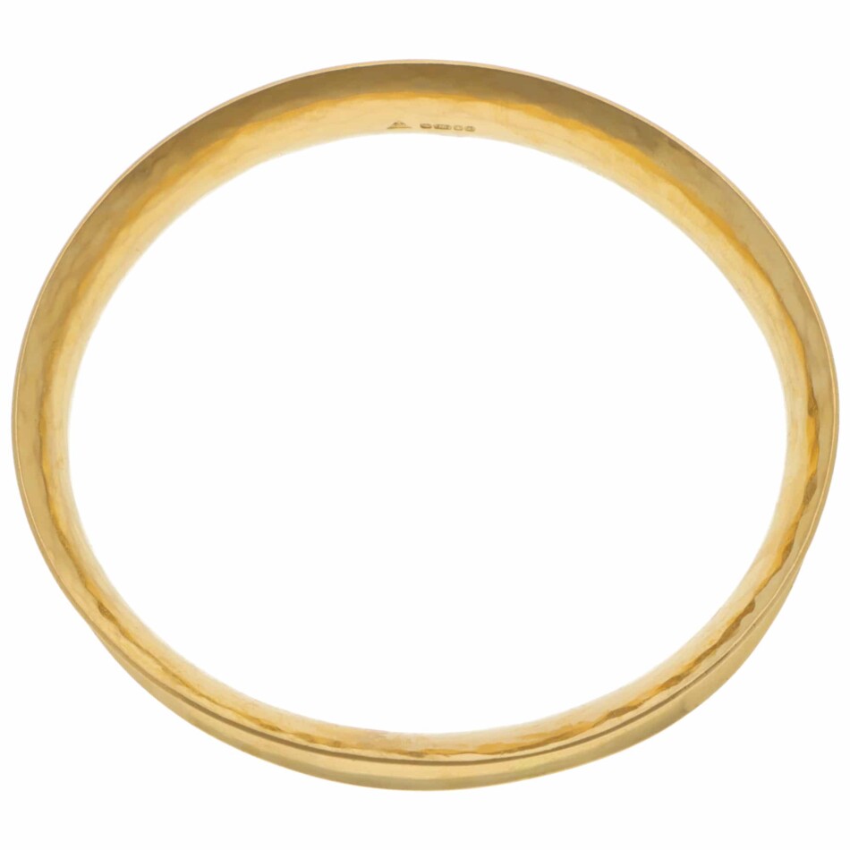Vintage 1990's Concave Bangle in 22k Yellow Gold