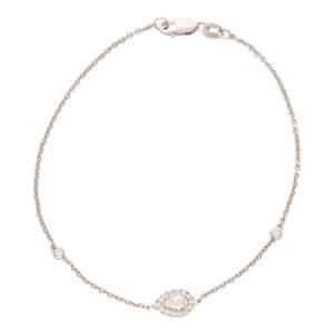 Vintage Pear Cut Diamond Cluster Chain Bracelet