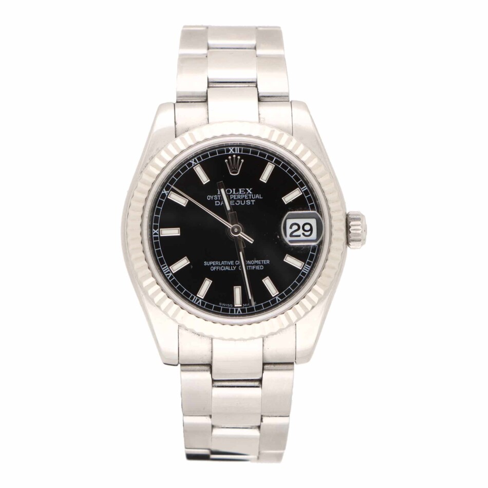 Vintage 2009 Automatic 31mm Rolex DateJust with Black Dial
