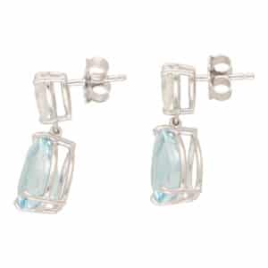 Contemporary Aquamarine and GIA Certified Diamond Drop Earrings