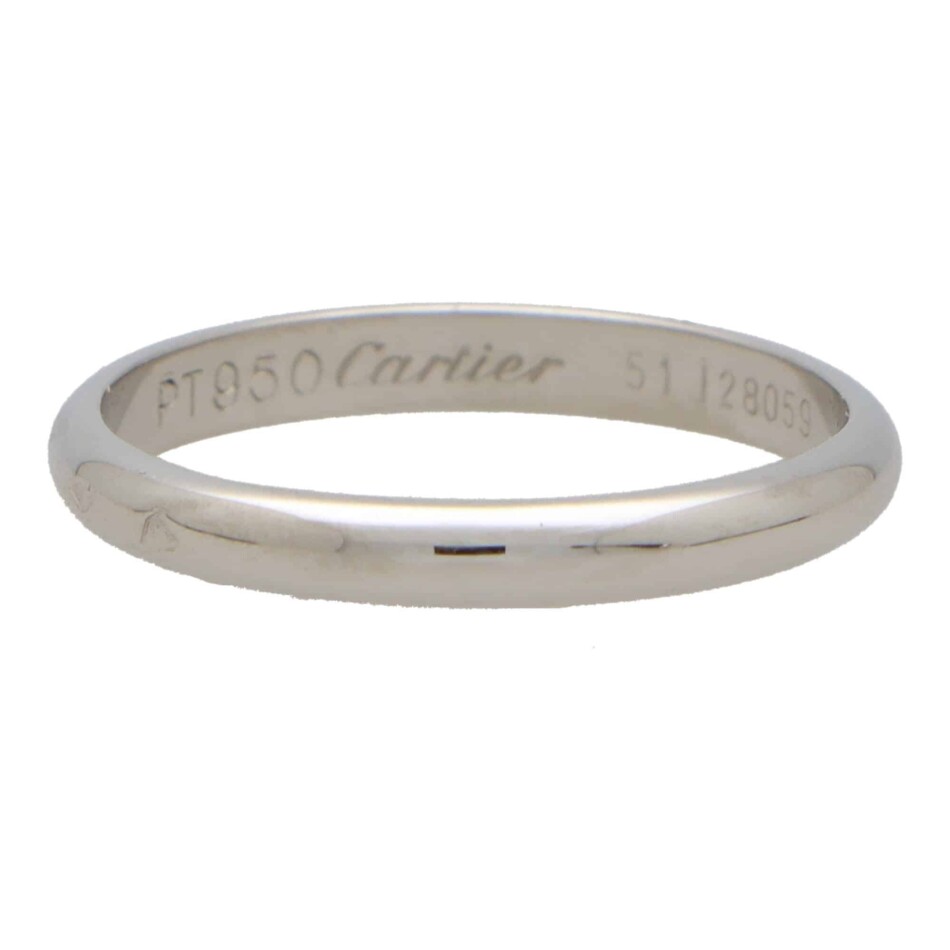 Vintage Cartier '1895' Platinum Wedding Band size 51