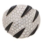 Vintage Cartier Panther Claw Onyx and Diamond Ring