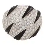 Vintage Cartier Panther Claw Onyx and Diamond Ring