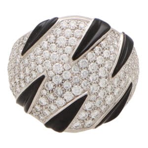 Vintage Cartier Panther Claw Onyx and Diamond Ring