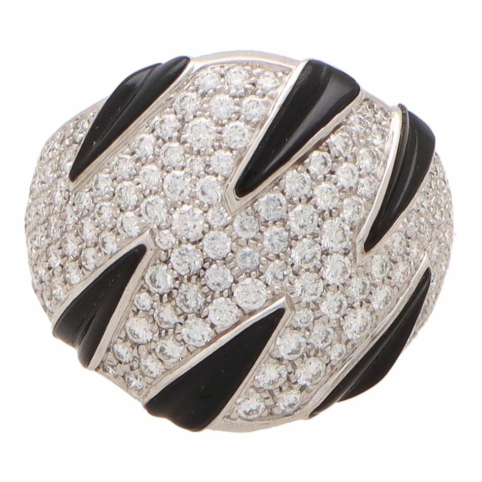 Vintage Cartier Panther Claw Onyx and Diamond Ring