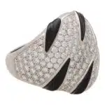 Vintage Cartier Panther Claw Onyx and Diamond Ring