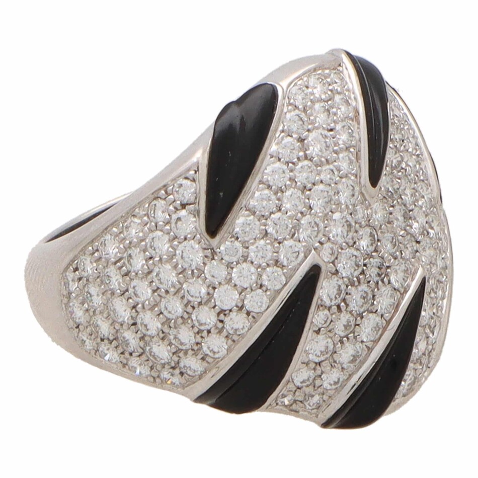 Vintage Cartier Panther Claw Onyx and Diamond Ring