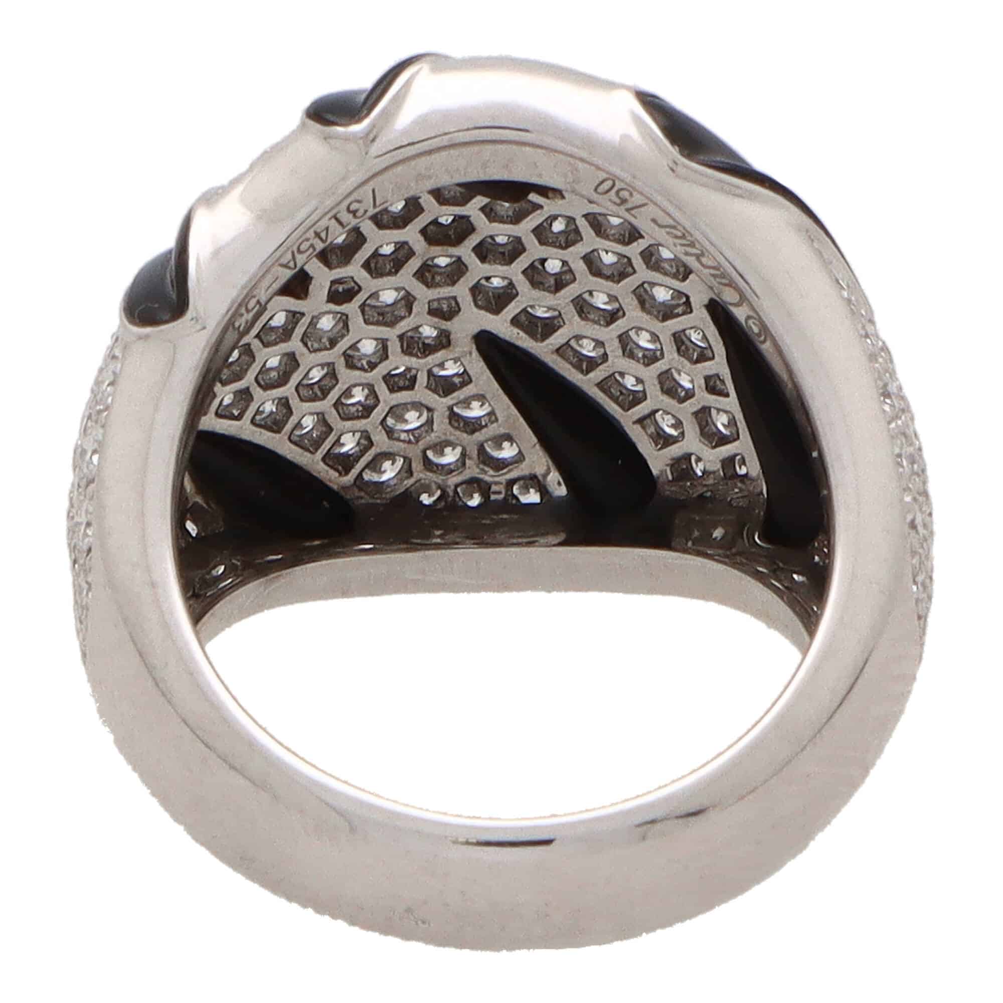 Vintage Cartier Panther Claw Onyx and Diamond Ring at Susannah