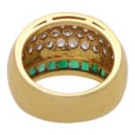 Vintage 1970's Emerald and Diamond Bombe Ring