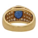 Vintage 1980's Blue Sapphire and Diamond Dress Ring