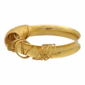 Vintage 22k Gold Bangle With Hanging Circle Motifs