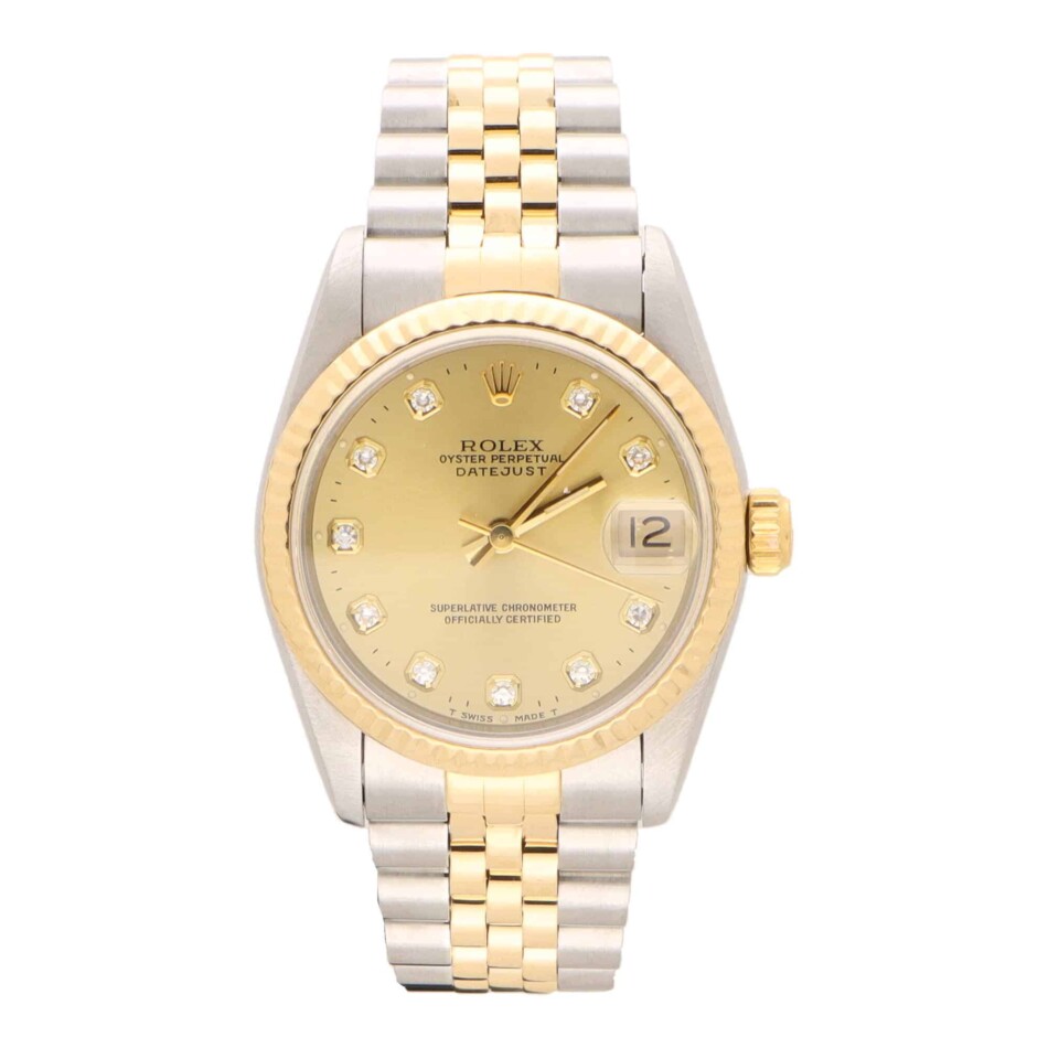 Vintage 1995 30mm Rolex Datejust Watch with Diamond Dial