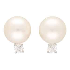 Vintage Tiffany & Co. Pearl and Diamond Earrings