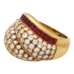 Vintage Tiffany & Co. 1980's Diamond and Ruby Bombé Ring