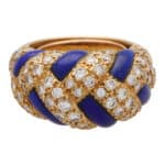 Vintage 1980's Van Cleef & Arpels Lapis and Diamond Dress Ring