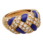 Vintage 1980's Van Cleef & Arpels Lapis and Diamond Dress Ring