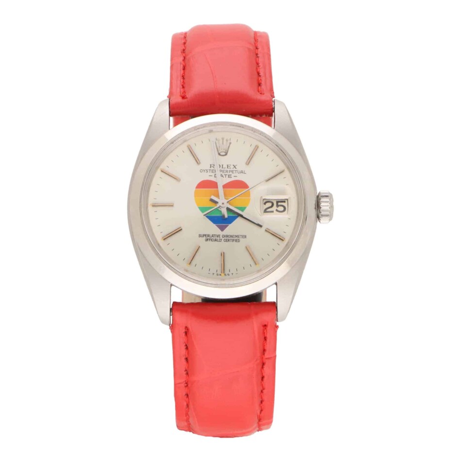 Vintage 1966 Automatic Rolex Watch with Custom Rainbow Dial