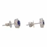 Contemporary Sapphire and Diamond Cluster Earrings