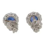 Contemporary Sapphire and Diamond Cluster Earrings