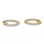 Contemporary Diamond Hoop Earrings in Yellow Gold