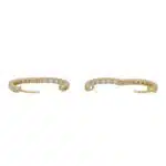 Contemporary Diamond Hoop Earrings in Yellow Gold