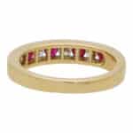 Ruby and Diamond Half Eternity Band Ring