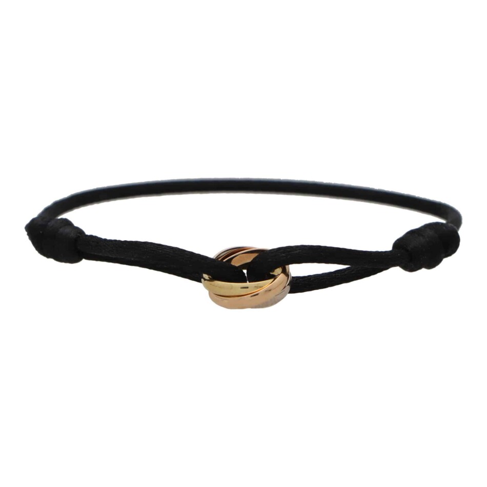 Vintage Cartier Trinity Black Cord Bracelet