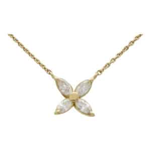 Vintage Marquise Diamond Pendant Necklace