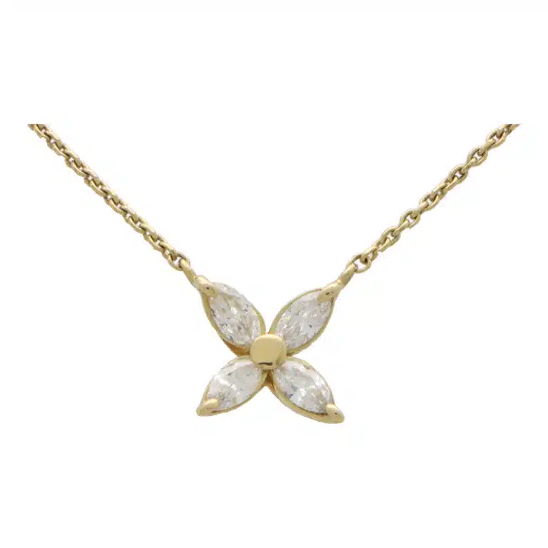 Vintage Marquise Diamond Pendant Necklace