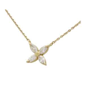 Vintage Marquise Diamond Pendant Necklace