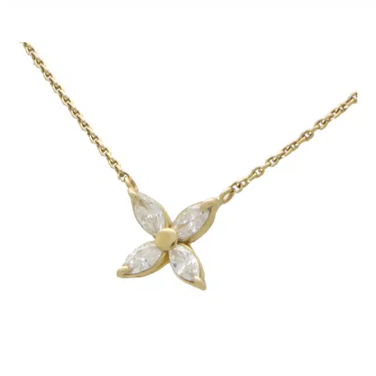 Vintage Marquise Diamond Pendant Necklace