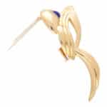 Vintage 1980's Boucheron Lapis and Diamond Bird Brooch