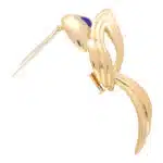Vintage 1980's Boucheron Lapis and Diamond Bird Brooch