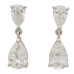 GIA Certified Pear Cut Diamond Drop Earrings