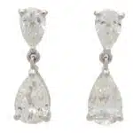 GIA Certified Pear Cut Diamond Drop Earrings