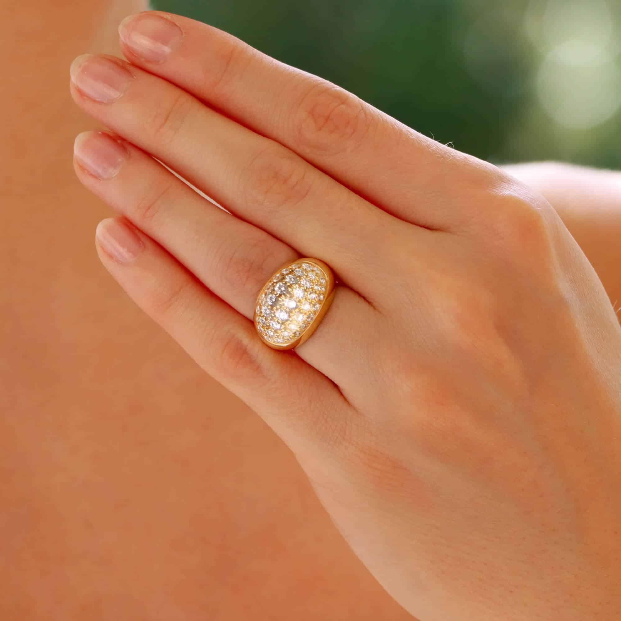 Vintage Myst de Cartier Rock Crystal and Diamond Ring