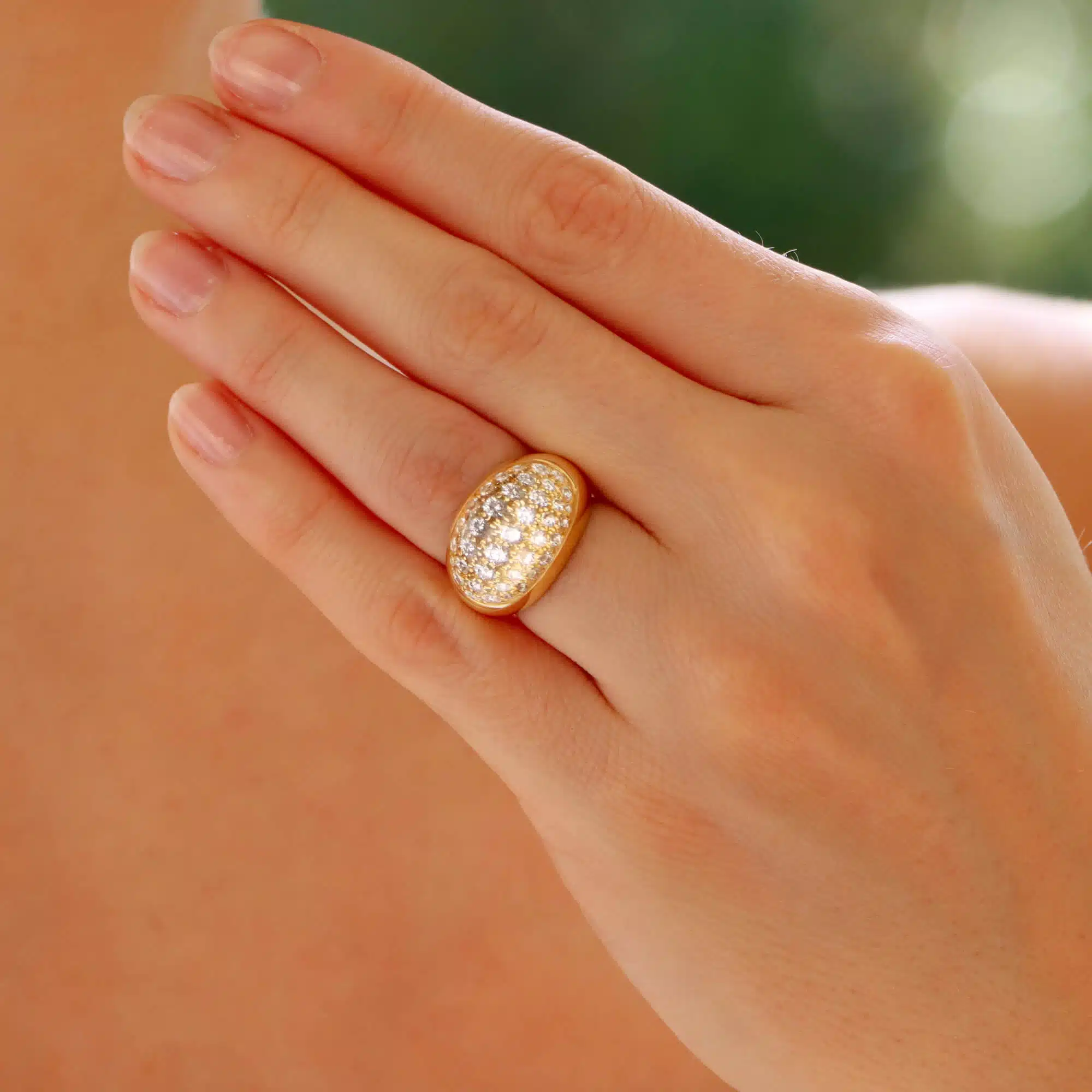 Vintage Myst de Cartier Rock Crystal and Diamond Ring